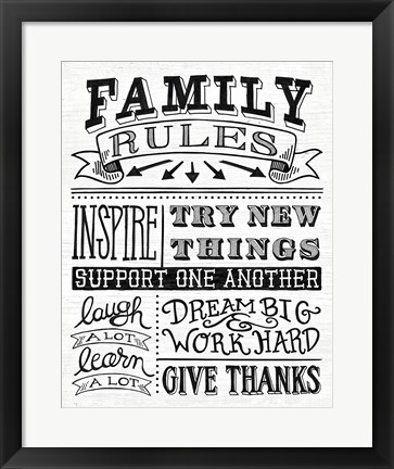 Framed Family Rules II Print