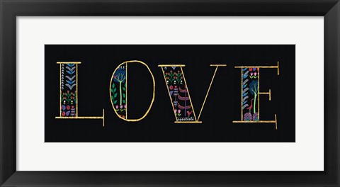 Framed Bright Folklore Love Print