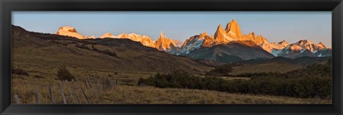 Framed Sunrise over Mt Fitzroy, Patagonia, Argentina Print