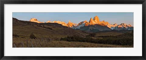 Framed Sunrise over Mt Fitzroy, Patagonia, Argentina Print