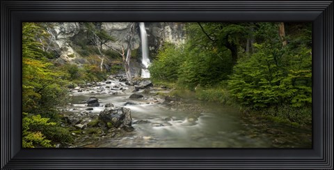 Framed Forest Waterfall, Patagonia, Argentina Print