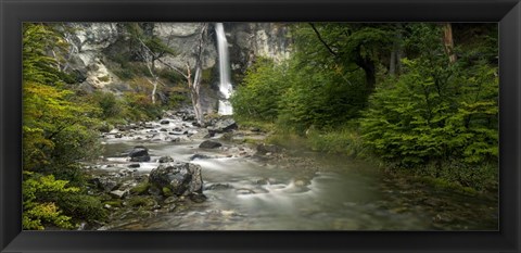 Framed Forest Waterfall, Patagonia, Argentina Print