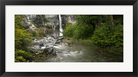 Framed Forest Waterfall, Patagonia, Argentina Print