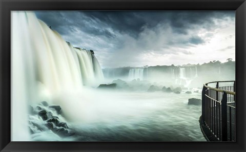 Framed Devil&#39;s Throat Falls, Iguacu Falls, Brazil Print