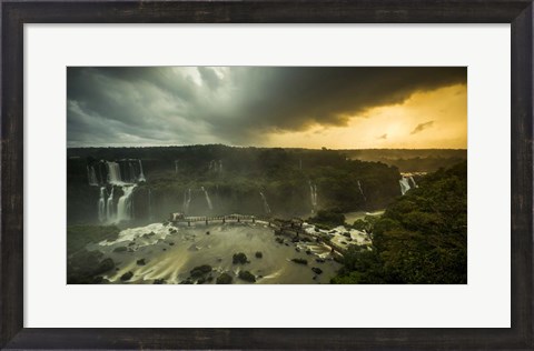 Framed Devil&#39;s Throat Falls Under Stormy Skies, Brazil Print