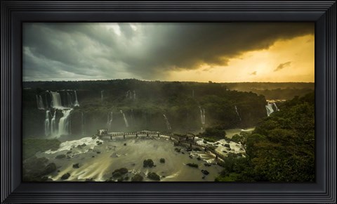 Framed Devil&#39;s Throat Falls Under Stormy Skies, Brazil Print