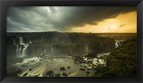 Framed Devil&#39;s Throat Falls Under Stormy Skies, Brazil Print