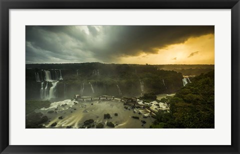 Framed Devil&#39;s Throat Falls Under Stormy Skies, Brazil Print