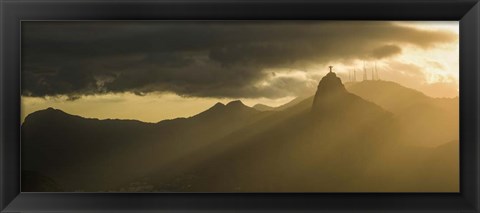 Framed Sugarloaf Mountain at Dusk, Rio de Janeiro, Brazil Print