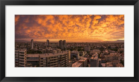 Framed Cityscape at Sunset, Santiago, Chile Print