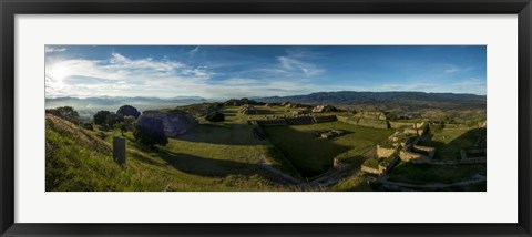 Framed Archaeological Site, Monte Alban, Oaxaca, Mexico Print