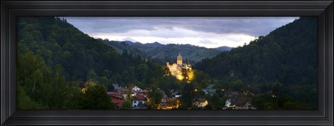 Framed Bran Castle Illuminted, Transylvania, Romania Print