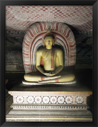 Framed Buddha Statue, Dambulla Cave Temple, Sri Lanka Print