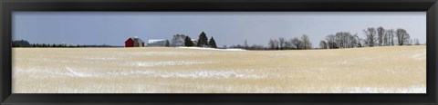 Framed Winter Farm in Door County, Wisconsin Print