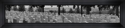Framed Gravestones, Custer National Cemetery, Montana Print