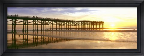 Framed Pier at Sunset, Crystal Pier, Pacific Beach, San Diego, California Print