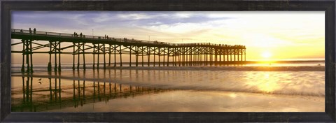 Framed Pier at Sunset, Crystal Pier, Pacific Beach, San Diego, California Print