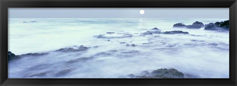 Framed Full Moon Over the Baja California Coast, Baja California, Mexico Print