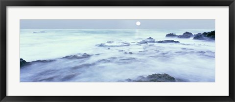 Framed Full Moon Over the Baja California Coast, Baja California, Mexico Print