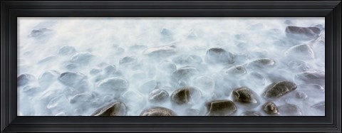 Framed Cobblestones in Water, Las Rocas Beach, Baja California, Mexico Print