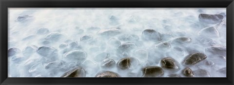 Framed Cobblestones in Water, Las Rocas Beach, Baja California, Mexico Print