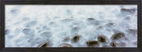 Framed Cobblestones in Water, Las Rocas Beach, Baja California, Mexico Print