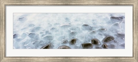 Framed Cobblestones in Water, Las Rocas Beach, Baja California, Mexico Print