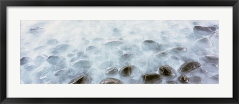 Framed Cobblestones in Water, Las Rocas Beach, Baja California, Mexico Print