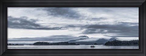Framed Fishing Boat and Mt Edgecumbe, Sitka, Southeast Alaska Print