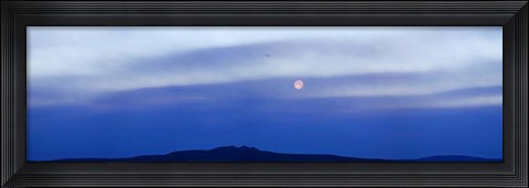 Framed Moonset over Mountain, Tres Orejas, Taos County, New Mexico Print
