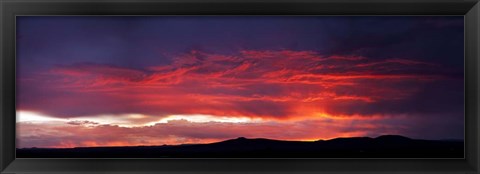 Framed Mountain Range at Sunset, Taos, Taos County, New Mexico Print