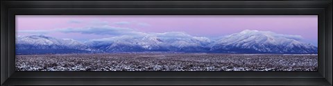 Framed Sangre De Cristo Range Under Snow, Taos County, New Mexico Print