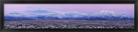 Framed Sangre De Cristo Range Under Snow, Taos County, New Mexico Print