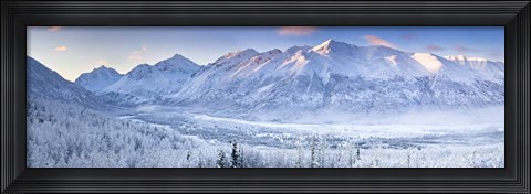 Framed Polar Bear Peak and Eagle Peak and Hurdygurdy Mountain, Alaska Print