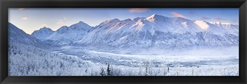 Framed Polar Bear Peak and Eagle Peak and Hurdygurdy Mountain, Alaska Print