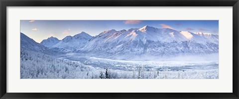 Framed Polar Bear Peak and Eagle Peak and Hurdygurdy Mountain, Alaska Print