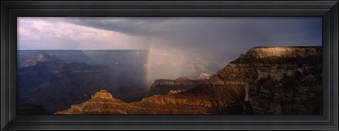 Framed Monsoon and Rainbow, Grand Canyon, Arizona Print