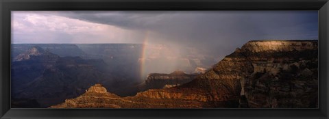 Framed Monsoon and Rainbow, Grand Canyon, Arizona Print