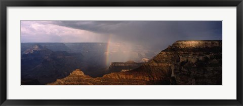 Framed Monsoon and Rainbow, Grand Canyon, Arizona Print