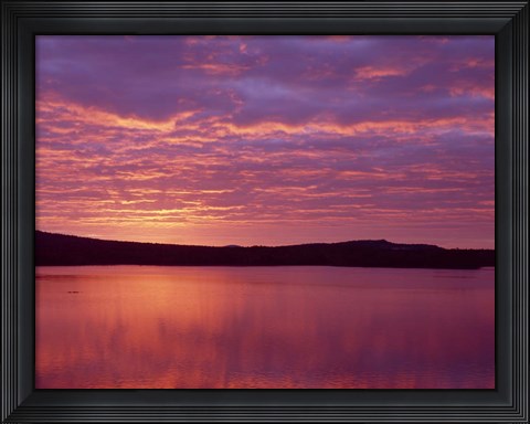 Framed Sunrise over Grand Lake Matagamon in Baxter State Park, Maine Print