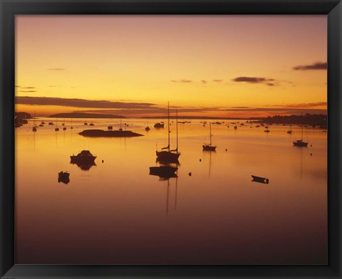 Framed Southwest Harbor Before Sunrise, Mt. Desert Island, Maine Print