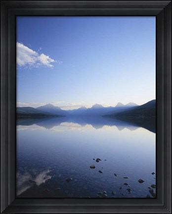Framed Lake McDonald and the Rocky Mountains, Glacier National Park, Montana Print