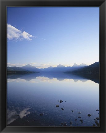 Framed Lake McDonald and the Rocky Mountains, Glacier National Park, Montana Print