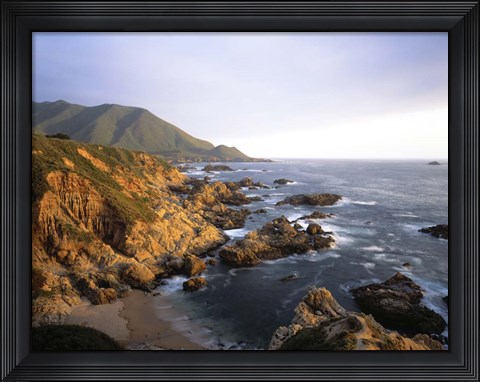 Framed Garrapata Beach on the Big Sur coast of California Print