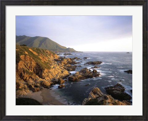 Framed Garrapata Beach on the Big Sur coast of California Print