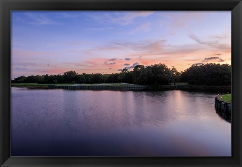 Framed Sunset Over Golf Course in Sarasota, Florida Print