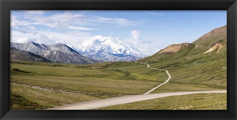 Framed Mount McKinley and Thorofare Pass, Denali National Park, Alaska Print