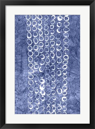 Framed Indigo Primitive Patterns I Print