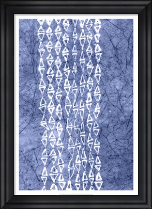 Framed Indigo Primitive Patterns III Print