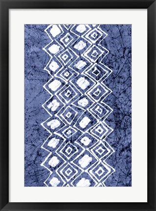 Framed Indigo Primitive Patterns IV Print